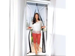 Easymaxx Tür-Moskitonetz Magic Klick Schwarz 90 cm x 210 cm