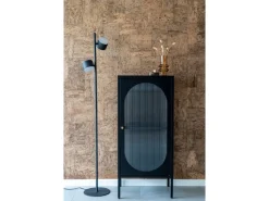 New ebuy24 Adelaide Vitrinenschrank 1 Glastür Schwarz