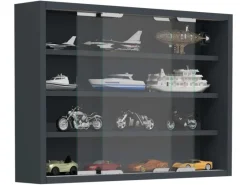 ebuy24 AgisaM Glasvitrinen Wandhängend 2 Schiebetüren Anthrazit