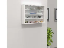 Hot ebuy24 AgisaM Glasvitrinen Wandhängend 2 Schiebetüren Weiß