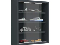 ebuy24 AgisaS Glasvitrinen Wandhängend 2 Schiebetüren Anthrazit