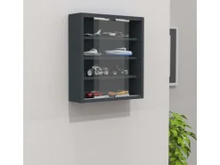 ebuy24 AgisaS Glasvitrinen Wandhängend 2 Schiebetüren Anthrazit