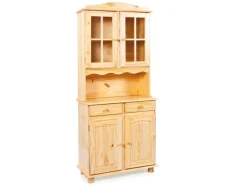 ebuy24 Alican Vitrinenschrank 2 Türen 2 Glastüren 2 Schubladen Natur