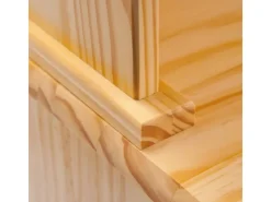 ebuy24 Alican Vitrinenschrank 2 Türen 2 Glastüren 2 Schubladen Natur