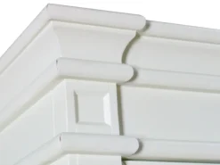 ebuy24 Amaretta 4-Türige Vitrinenschrank Antik Weiss Antik Patiniert