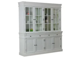 ebuy24 Amaretta 4-Türige Vitrinenschrank Antik Weiss Antik Patiniert