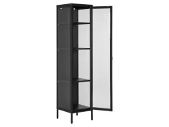 ebuy24 Brisbane Vitrinenschrank 1 Glas Tür Schwarz