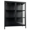 Outlet ebuy24 Brisbane Vitrinenschrank Höhe 1015 cm Schwarz