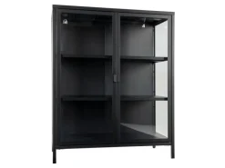Outlet ebuy24 Brisbane Vitrinenschrank Höhe 1015 cm Schwarz