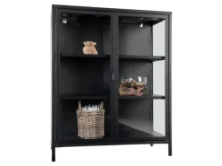 Outlet ebuy24 Brisbane Vitrinenschrank Höhe 1015 cm Schwarz