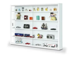 Discount ebuy24 Comit Vitrinenschrank Wandhängend 2 Glastüren Weiss