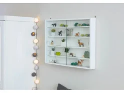 Discount ebuy24 Comit Vitrinenschrank Wandhängend 2 Glastüren Weiss