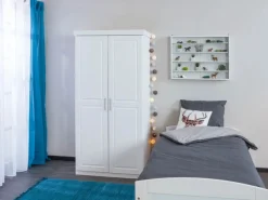 Discount ebuy24 Comit Vitrinenschrank Wandhängend 2 Glastüren Weiss