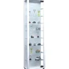 ebuy24 Edana Maxi Vitrinenschrank 1 Glastür Glasvitrine mit 8 Glasböden Weiß