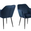 ebuy24 Emil Esszimmerstuhl Dunkelblau Metall Schwarz