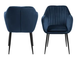 ebuy24 Emil Esszimmerstuhl Dunkelblau Metall Schwarz