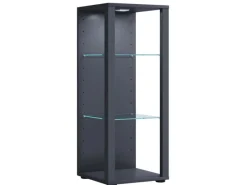 ebuy24 GlasolM Vitrinenschrank 3 Ablagen Anthrazit