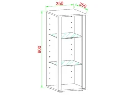 Best ebuy24 GlasolM Vitrinenschrank 3 Ablagen Weiß