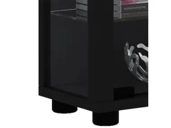 Online ebuy24 Lumo Mini Vitrinenschrank mit LED-Licht 8 Glasböden Schwarz