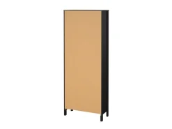 ebuy24 Madrid Vitrinenschrank 2 Glastüren 3 Schubladen Schwarz Matt