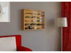 Online ebuy24 Mandosa L Vitrinenschrank an der Wand Montierte 2 Glastüren Buche Dekor