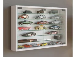 Discount ebuy24 MandosaXL Glasvitrinen Wandhängend 2 Glastüren Weiß