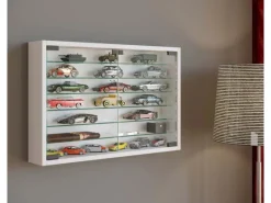 Discount ebuy24 MandosaXL Glasvitrinen Wandhängend 2 Glastüren Weiß