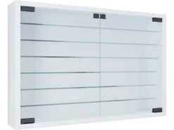 Discount ebuy24 MandosaXL Glasvitrinen Wandhängend 2 Glastüren Weiß