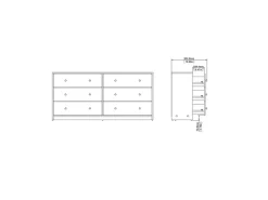 Outlet ebuy24 Maria Kommode Breit mit 6 Schubladen Schwarz