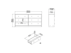 Outlet ebuy24 Maria Kommode Breit mit 6 Schubladen Schwarz