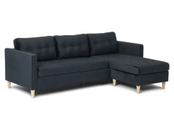 ebuy24 Marino Sofa BA4 Chaiselongue Rechts oder Links Gewendet in Velour Schwarz