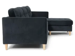 ebuy24 Marino Sofa BA4 Chaiselongue Rechts oder Links Gewendet in Velour Schwarz