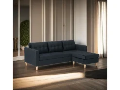 ebuy24 Marino Sofa BA4 Chaiselongue Rechts oder Links Gewendet in Velour Schwarz