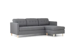 Discount ebuy24 Marino Sofa Chaiselongsofa Rechts oder Links Gewendet in HellGrauen Stoff mit Holzbeinen