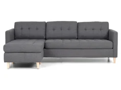Discount ebuy24 Marino Sofa Chaiselongsofa Rechts oder Links Gewendet in HellGrauen Stoff mit Holzbeinen