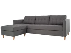 Discount ebuy24 Marino Sofa Chaiselongsofa Rechts oder Links Gewendet in HellGrauen Stoff mit Holzbeinen