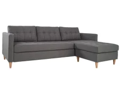 Discount ebuy24 Marino Sofa Chaiselongsofa Rechts oder Links Gewendet in HellGrauen Stoff mit Holzbeinen