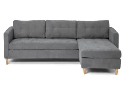 ebuy24 Marino Sofa Chaiselongue Rechts oder Links Gewendet in Samt Grau