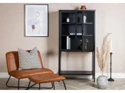 Clearance ebuy24 Misha Vitrinenschrank 2 Türen 4 Ablagen Schwarz