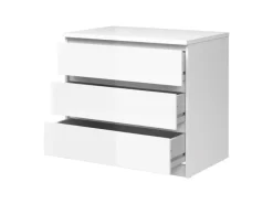 Discount ebuy24 Nada Kommode Breit 3 Schubladen Weiss Hochglanz