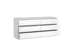 ebuy24 Naia Kommode 6 Schubladen Weiß Hochglanz