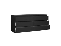 ebuy24 Naia Kommode 6 Schubladen Schwarze Struktur