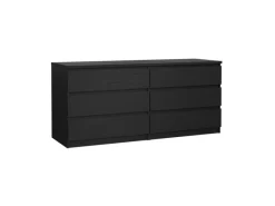 ebuy24 Naia Kommode 6 Schubladen Schwarze Struktur
