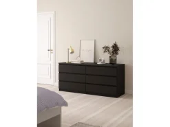 ebuy24 Naia Kommode 6 Schubladen Schwarze Struktur