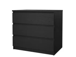 ebuy24 Naia Kommode 3 Schubladen Schwarze Struktur