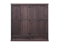 New ebuy24 New Mexico Kleiderschrank 4-trg mit 2 Schubladen Gebeitzt Wachs