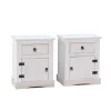ebuy24 New Mexico Nachttische 2 Stück mit 1 Schublade und 1 Tür Weiss Gewachst