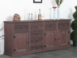 ebuy24 New Mexico Sideboard mit 7 Schubladen und 3 Türen Kolonial Gebeitzt Wachs