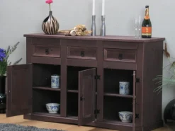 ebuy24 New Mexico Sideboard mit 7 Schubladen und 3 Türen Gelaugt Gewachst