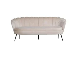 ebuy24 Nice Sofa 3 Personen Velour Beige